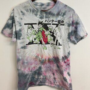 Hunterxhunter tie dye t-shirt hand dyed t shirt tee size M mens Red Black Gray
